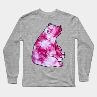 Pink Tie Dye Bear Long Sleeve T-Shirt